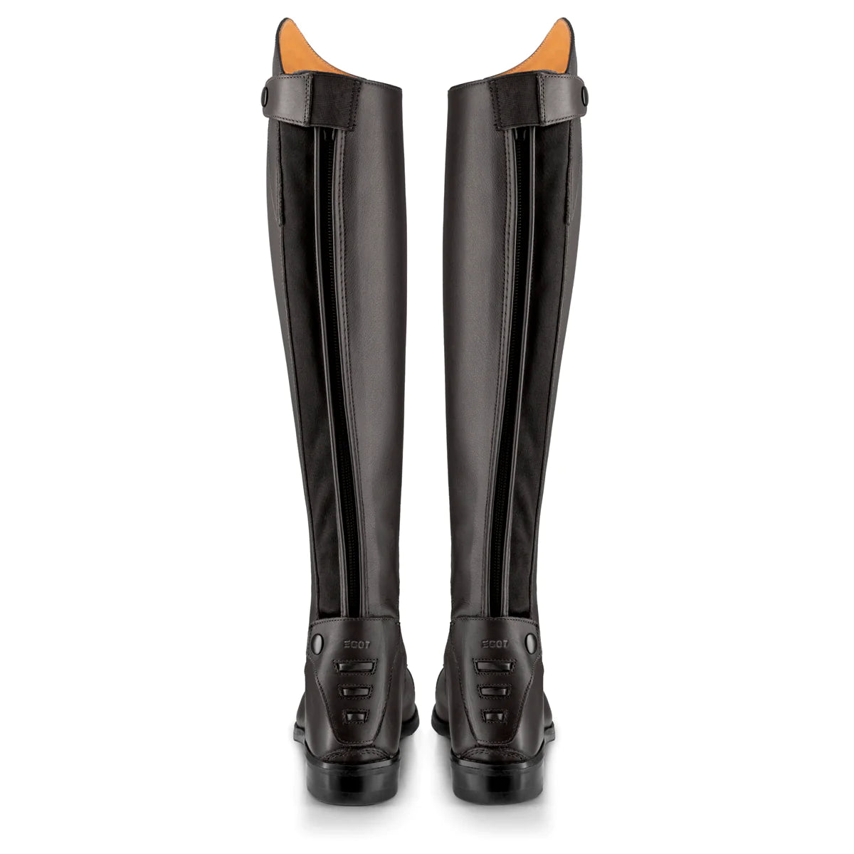 Ego7 Orion Full Leather Long Riding Boots with Laces - Black - Height - Short