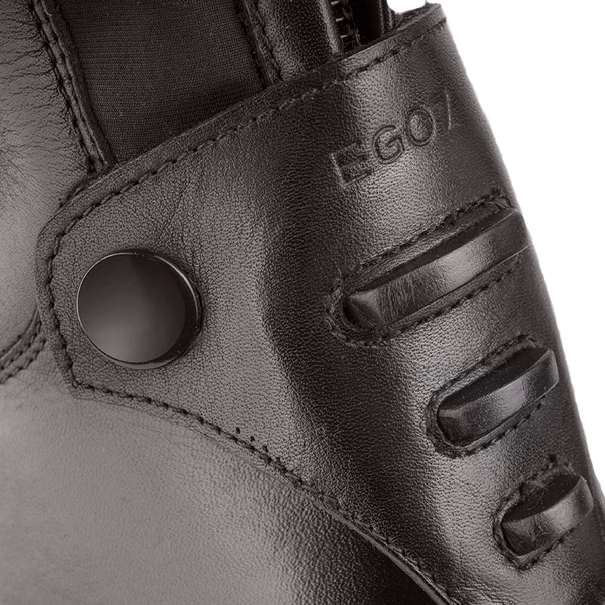 Ego7 Orion Full Leather Long Riding Boots with Laces - Black - Height - Short