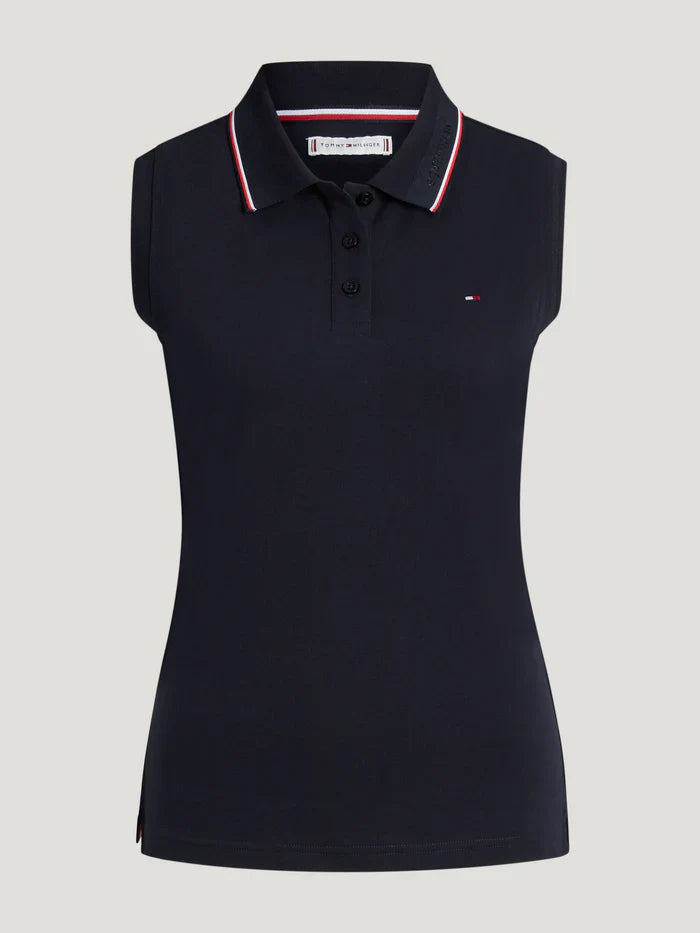 TH Wmn Cordova Sleeveless Polo Desert Sky