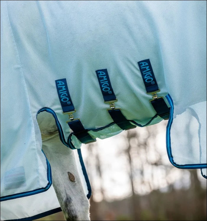 Amigo Bug Buster Plus Fly Rug Azure Blue/Navy & Blue