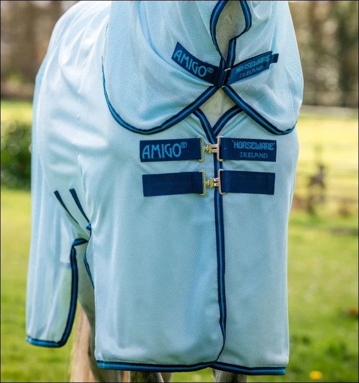 Amigo Bug Buster Plus Fly Rug Azure Blue/Navy & Blue