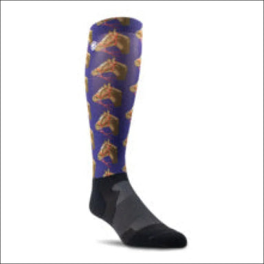 Ariat Ariattek Slim Printed Socks - Navy Horses