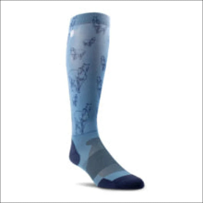 Ariat Ariattek Slim Printed Socks - Navy Sketch Horse