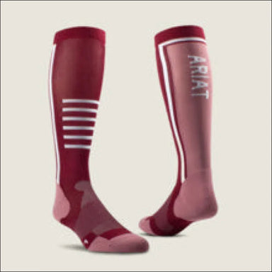 Ariat Ariattek Slimline Performance Socks - Tawny Port/Mauve