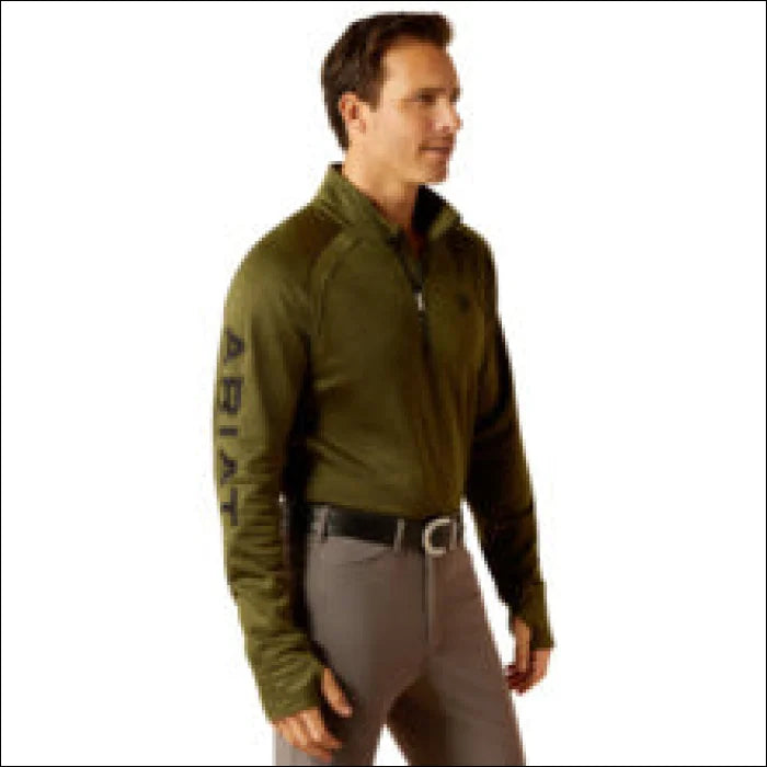 Ariat Mens Tek Team 1/2 Zip Sweatshirt - Winter Moss