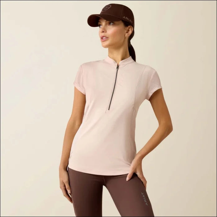 Ariat Women’s Breathe 1/2 Zip Cap Sleeve Baselayer - Pink