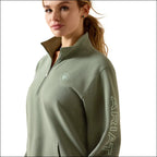 Ariat Women’s Foundation Logo 1/2 Zip Sweatshirt - Khaki