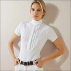 Ariat Womens Luxe Short Sleeve Show Shirt - White