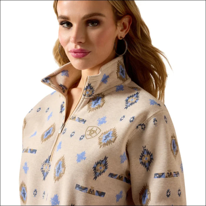 Ariat Women’s Sapphire 1/2 Zip Sweatshirt Oatmeal Heather