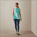 Ariat Womens Taryn Sleeveless Polo Shirt - Pool Blue
