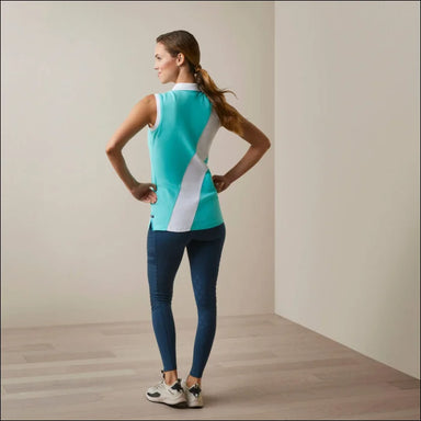 Ariat Womens Taryn Sleeveless Polo Shirt - Pool Blue
