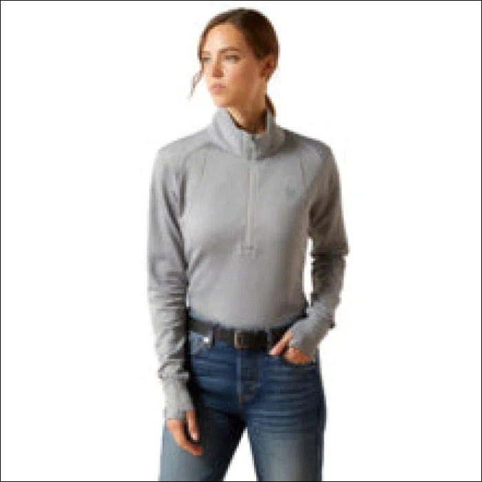 Ariat Womens Team EQ 1/2 Zip Pullover - Alloy Heather