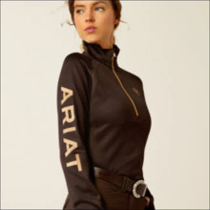 Ariat Womens Tek Team 1/2 Zip Sweatshirt - Mole/Tannin