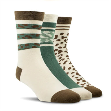 Ariat Womens Charm Crew Socks - Leopard Camo