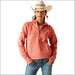 Ariat Womens Tek Hoodie 1/2 Zip Hood - Faded Rose