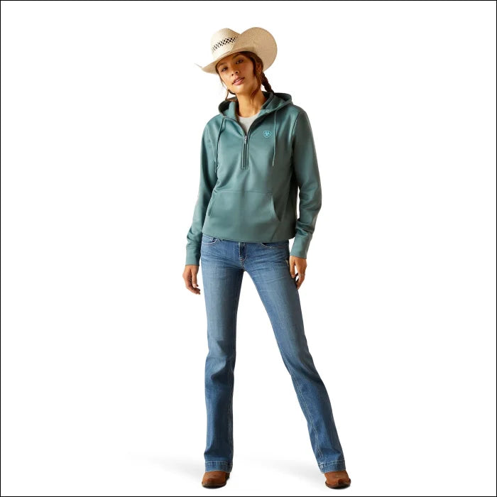 Ariat Womens Tek Hoodie 1/2 Zip Hood - North Atlantic