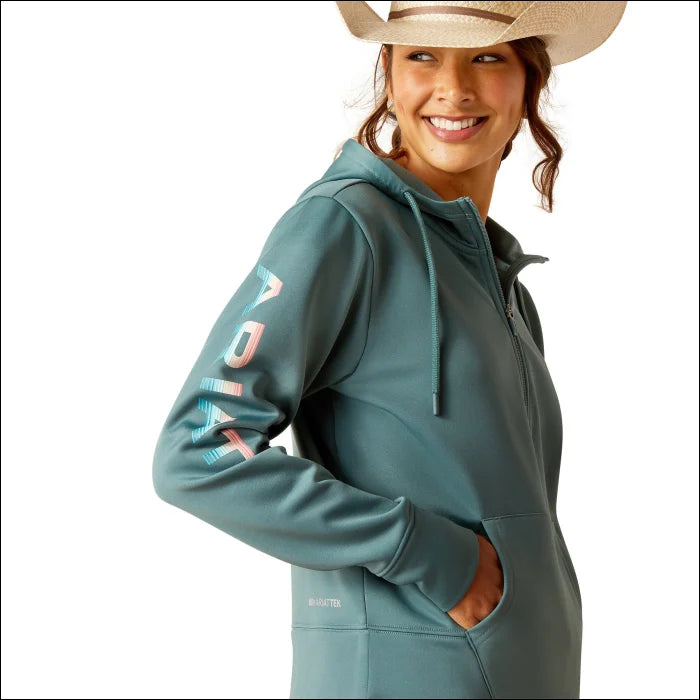 Ariat Womens Tek Hoodie 1/2 Zip Hood - North Atlantic