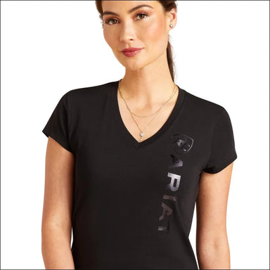 Ariat Women’s Vertical Logo V Short Sleeve T-shirt - Black