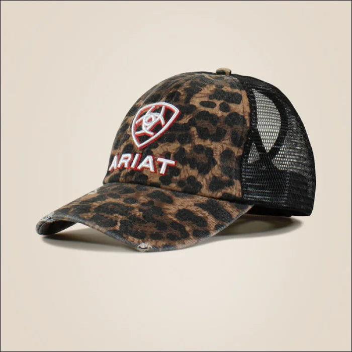 Ariat Women Embellished Logo Cheetah Print Cap Black