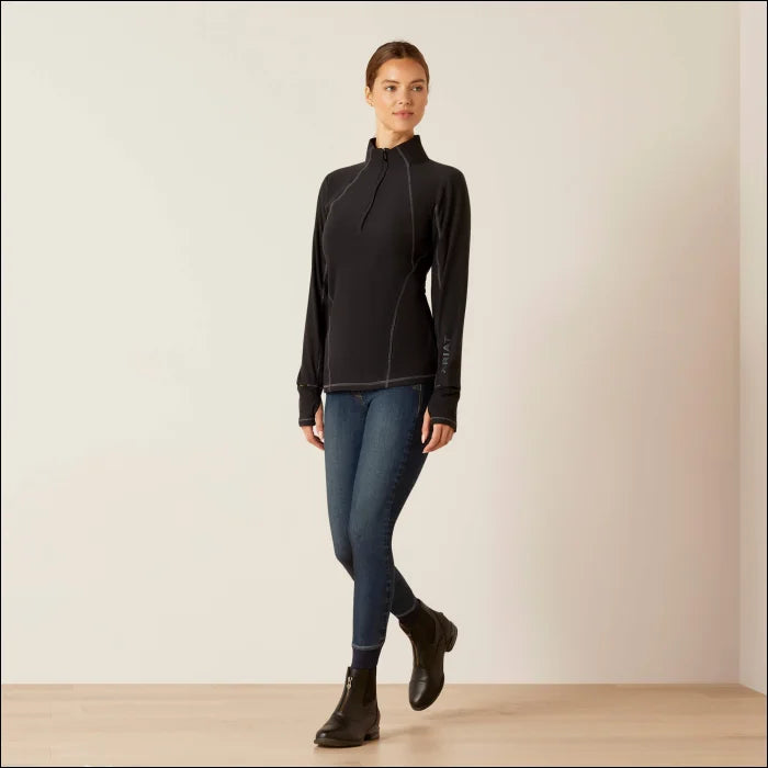 Ariat Women’s Ardent Long Sleeve Baselayer - Black - LARGE