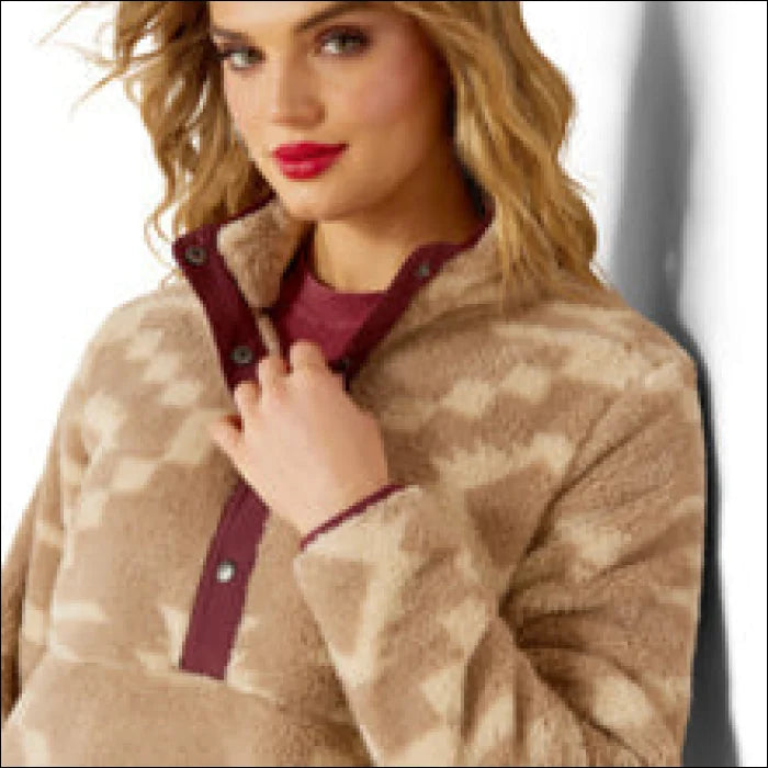 Ariat Womens Berber Snap Front Sweatshirt - Lone Ridge Print