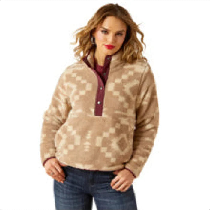 Ariat Womens Berber Snap Front Sweatshirt - Lone Ridge Print