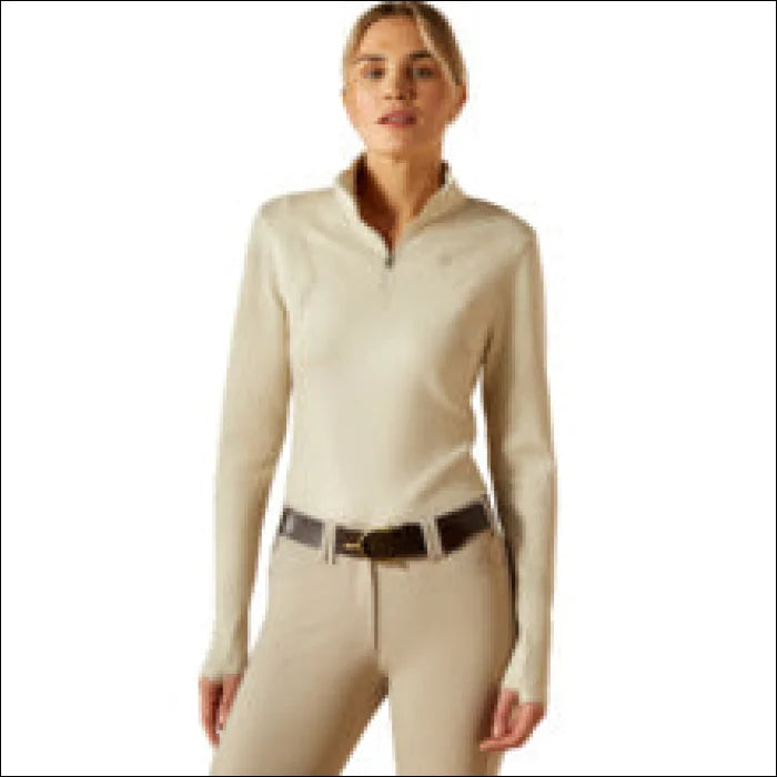 Ariat Womens Lucent 1/4 Zip Baselayer - Pelican