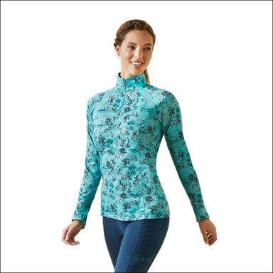 Ariat Women’s Sunstopper 2.0 1/4 Zip - Blue Oasis Print