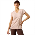 Ariat Womens Vertical Logo Short Sleeve T-Shirt - Pink / XS