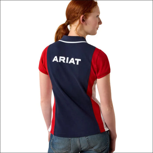 Ariat Youth Taryn Short Sleeve Polo - S / Navy/Red