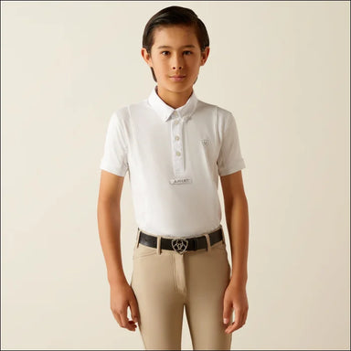 Ariat Youth Tek Short Sleeve Show Shirt - White