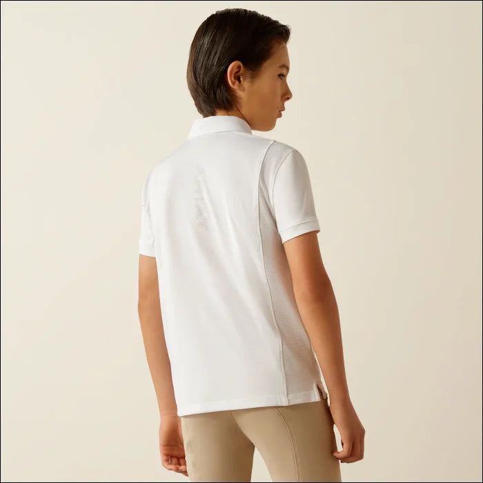 Ariat Youth Tek Short Sleeve Show Shirt - White