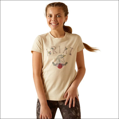 Ariat Youth Unicorn Insignia Short Sleeve T-shirt - Oatmeal