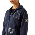 Ariat Youth Spiffy Full Zip Sweatshirt Navy Heather