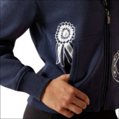 Ariat Youth Spiffy Full Zip Sweatshirt Navy Heather