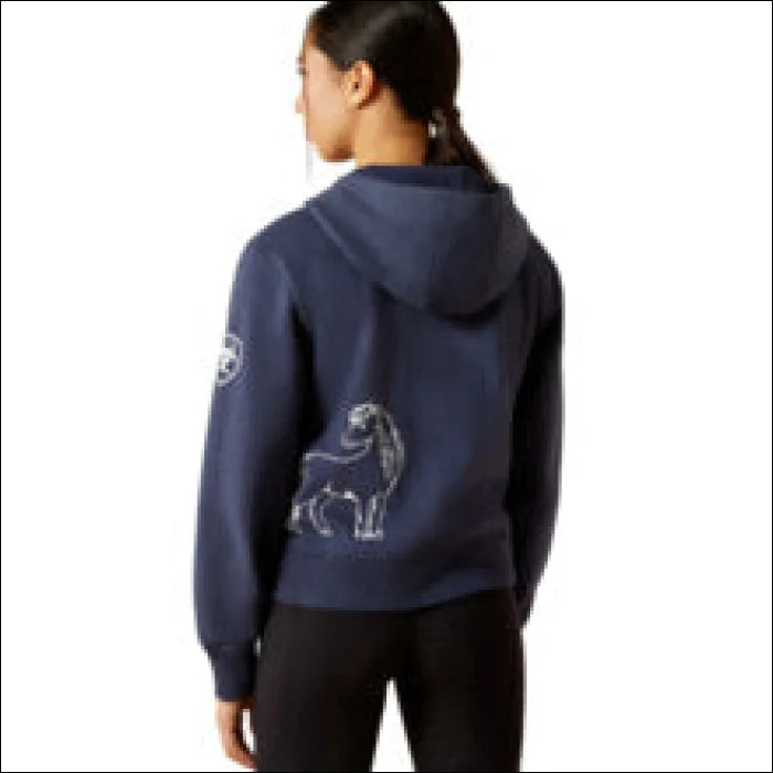 Ariat Youth Spiffy Full Zip Sweatshirt Navy Heather