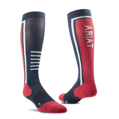 Ariattek Slim line Performance Socks Navy/Red