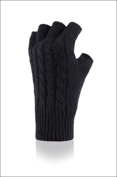 Ayla Ladies Heat Holders Fingerless Gloves Black