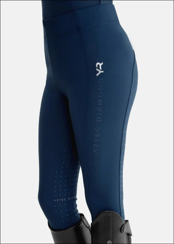 Aztec Diamond Jr YR Full Seat Riding Leggings - Navy