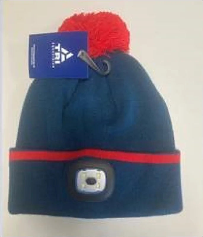 Bobble Hat With LED Light Navy/Red