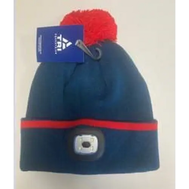 Bobble Hat With LED Light Navy/Red