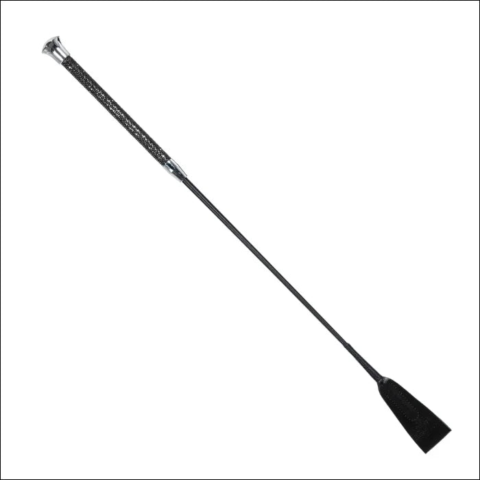 CD Bling Handle Riding Whip Black 66cm