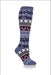 Croxton Fairisle Heat Holders Long Socks - Denim