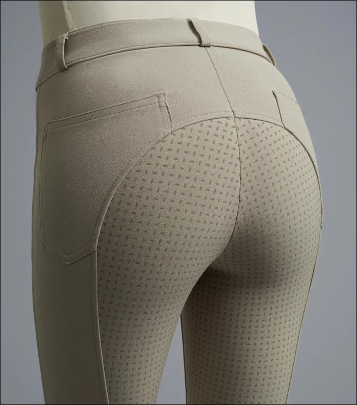 Delta Ladies Full Seat Gel Riding Breeches Beige