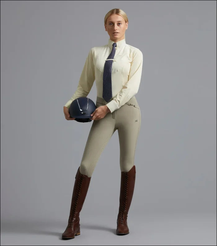 Delta Ladies Full Seat Gel Riding Breeches Beige