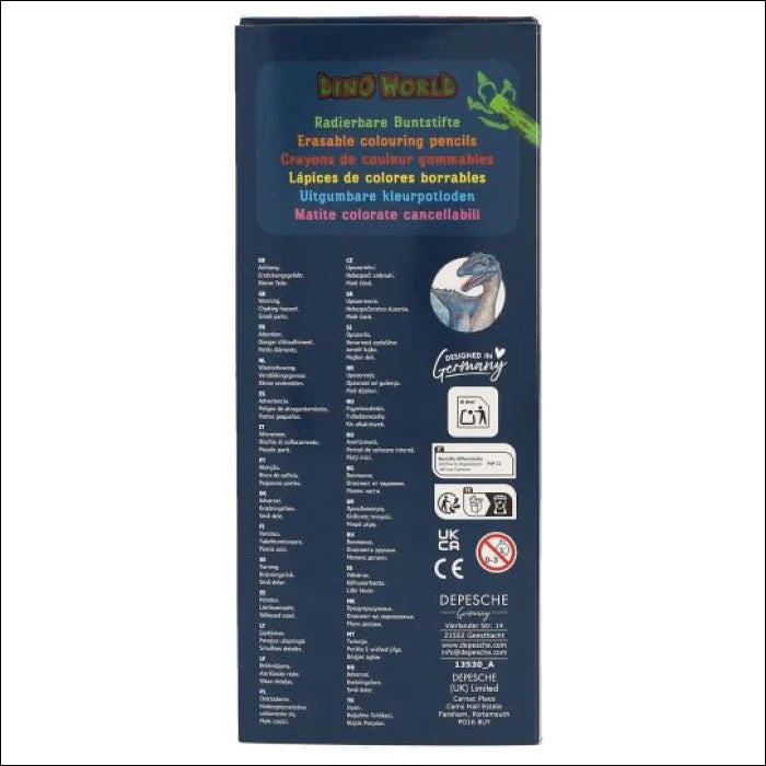 Dino World Erasable Colouring Pencils