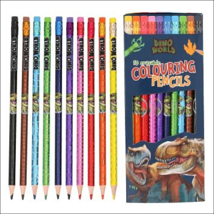 Dino World Erasable Colouring Pencils