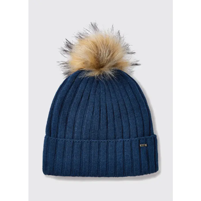 Dubarry Curlew Knitted Hat with bobble - Peacock Blue