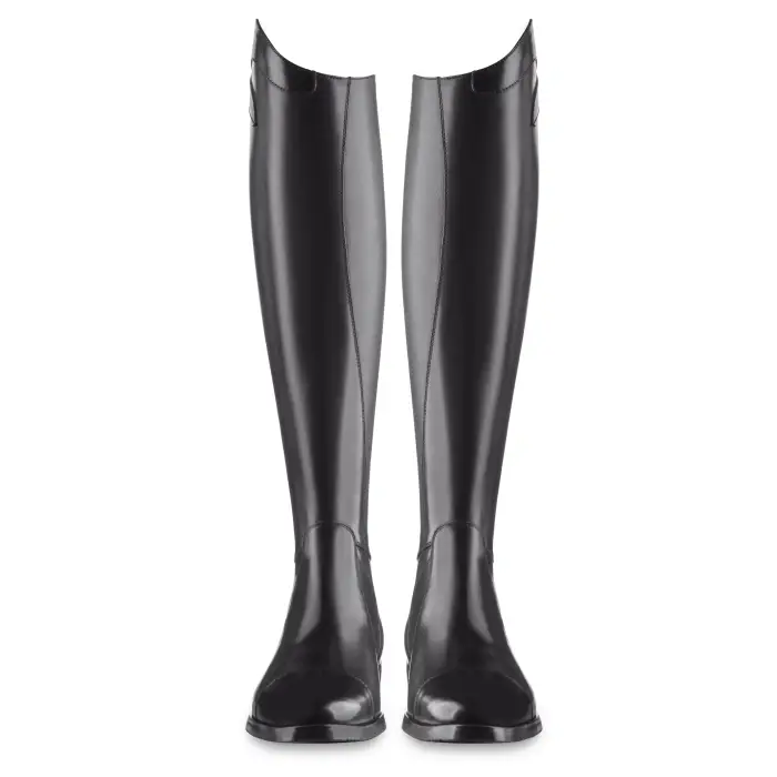 Ego7 Aries Long Leather Riding Boots - Black - Height - Tall