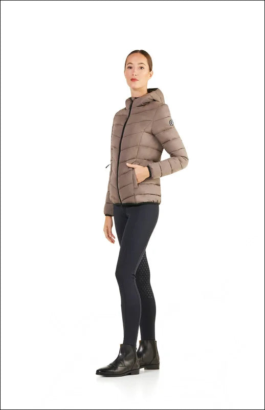 Ego7 Womens Febe Short Padded Jacket with Hood - Turtledove